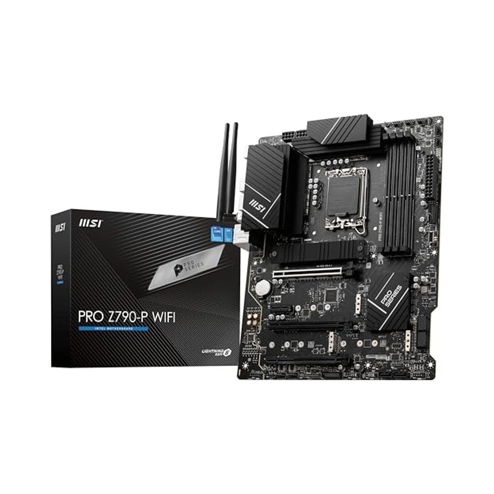 MSI PRO Z790-P WiFi Motherboard, ATX - Supports Intel 12th & 13th Gen Core Processors, LGA 1700-55A DrMOS, DDR5 Memory Boost 7000+MHz/OC, PCIe 5.0 & 4.0 x16, 4 x M.2 Gen4, Wi-Fi 6E, 2.5G LAN
