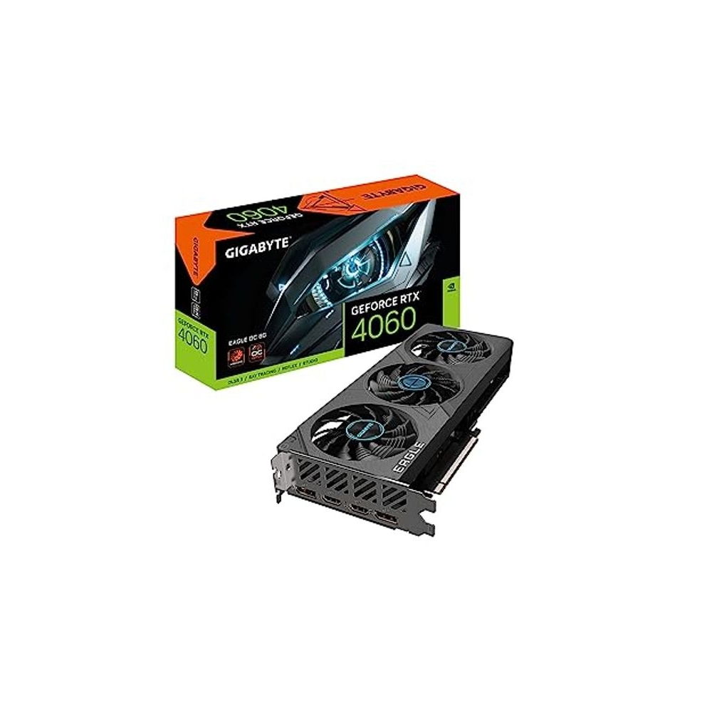 GIGABYTE Geforce RTX 4060 Eagle Oc 8G Graphics Card, 3X Windforce Fans, 8Gb 128-Bit Gddr6, Gv-N4060Eagle Oc-8Gd Video Card, pci_e_x16